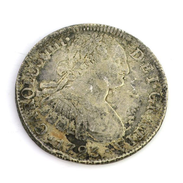 1793 Eight Reales American First Silver Dollar Coin: 1793 Eight Reales American First Silver Dollar Coin Item Profile: <