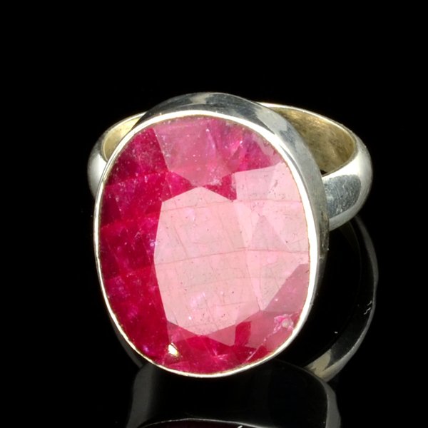 APP: 1.4k 10.09CT Oval Cut Ruby & Sterling Silver Ring: 10.09CT Oval Cut Ruby And Sterling Silver Ring Retail Replacement Valu