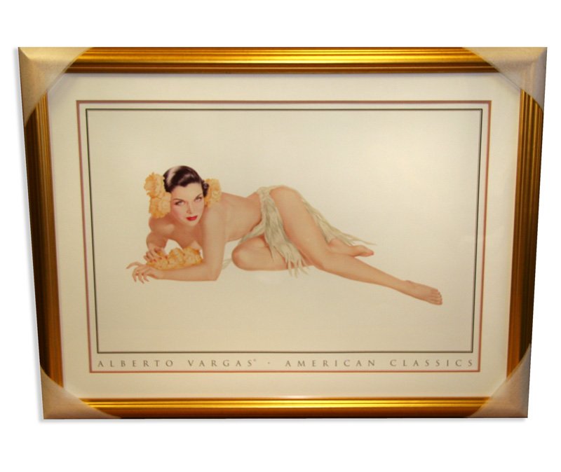 Alberto Vargas - Framed Lithograph - " Temptation ": Alberto Vargas - Museum Framed & Matted Lithogr