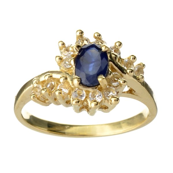 APP: 2.5k 14kt Gold, 0.80CT Blue Sapphire & Topaz Ring: 14 kt. Gold, 0.80CT Blue Sapphire And Topaz RingRetail Replacement