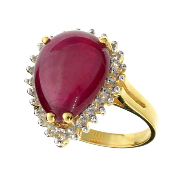 APP: 7k 8CT Ruby & Sapphire Yellow/Wt 14kt Silver Ring: 8.04CT Ruby and Sapphire Yellow/White 14 kt. Over S