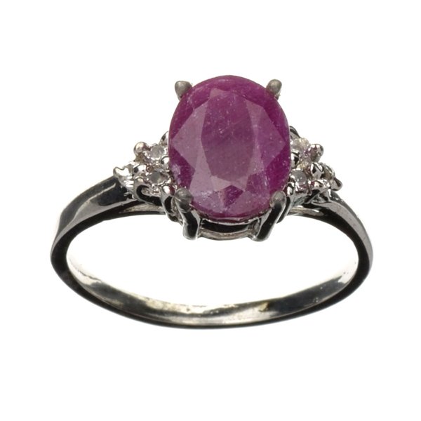APP: 2k 2CT Ruby & Topaz Plat Over Sterl Silver Ring: 2.00CT Ruby And Topaz Platinum Over Sterling Silver Ring Ret