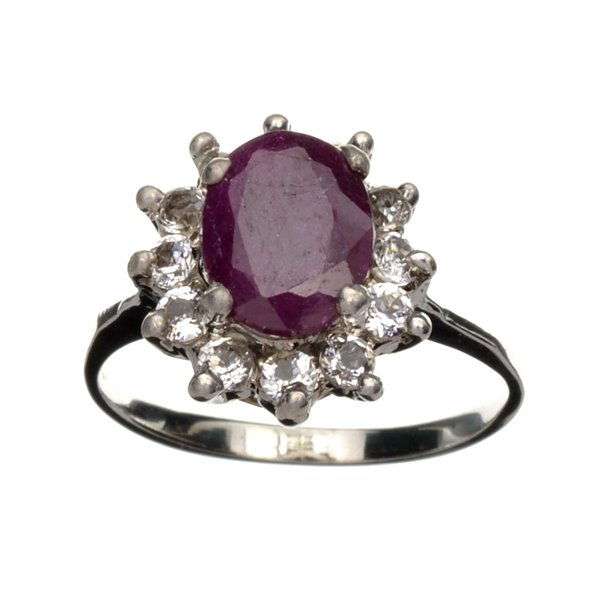 APP: 2k 2CT Ruby & Topaz Plat Over Sterl Silver Ring: 2.10CT Ruby And Topaz Platinum Over Sterling Silver Ring Ret