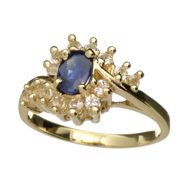 APP: 2.5k 14kt Gold, 0.80CT Blue Sapphire & Topaz Ring: 14 kt. Gold, 0.80CT Blue Sapphire And Topaz RingRetail Replacement