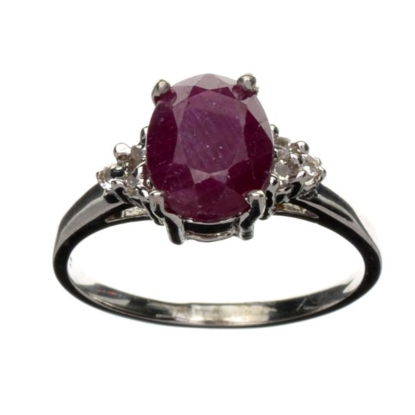 APP: 2k 2CT Ruby & Topaz Plat Over Sterl Silver Ring: 2.00CT Ruby And Topaz Platinum Over Sterling Silver Ring Ret
