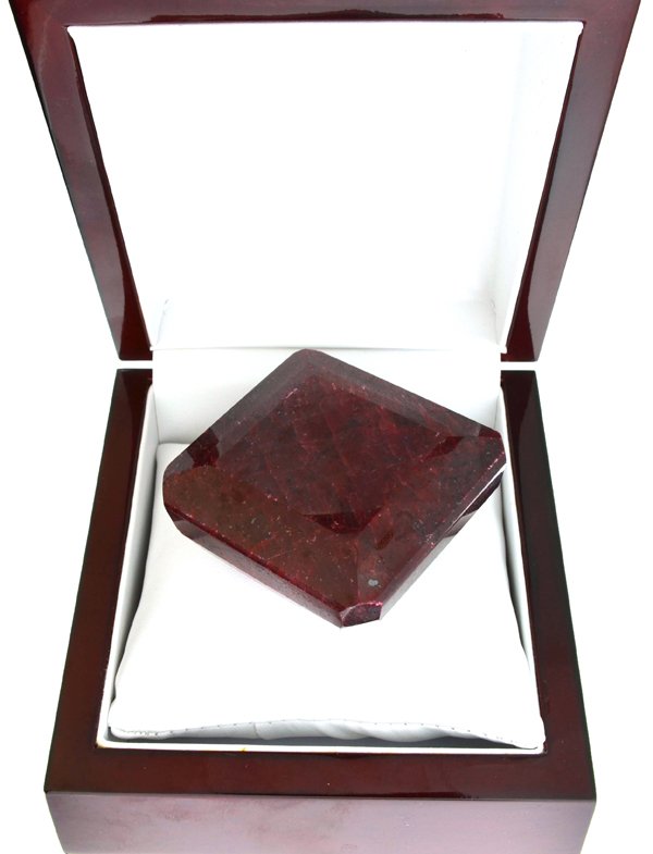 APP: 9.8k 1228.45CT Emerald Cut Ruby Gemstone: 1228.45CT Emerald Cut Ruby Gemstone Retail Replacement Value: