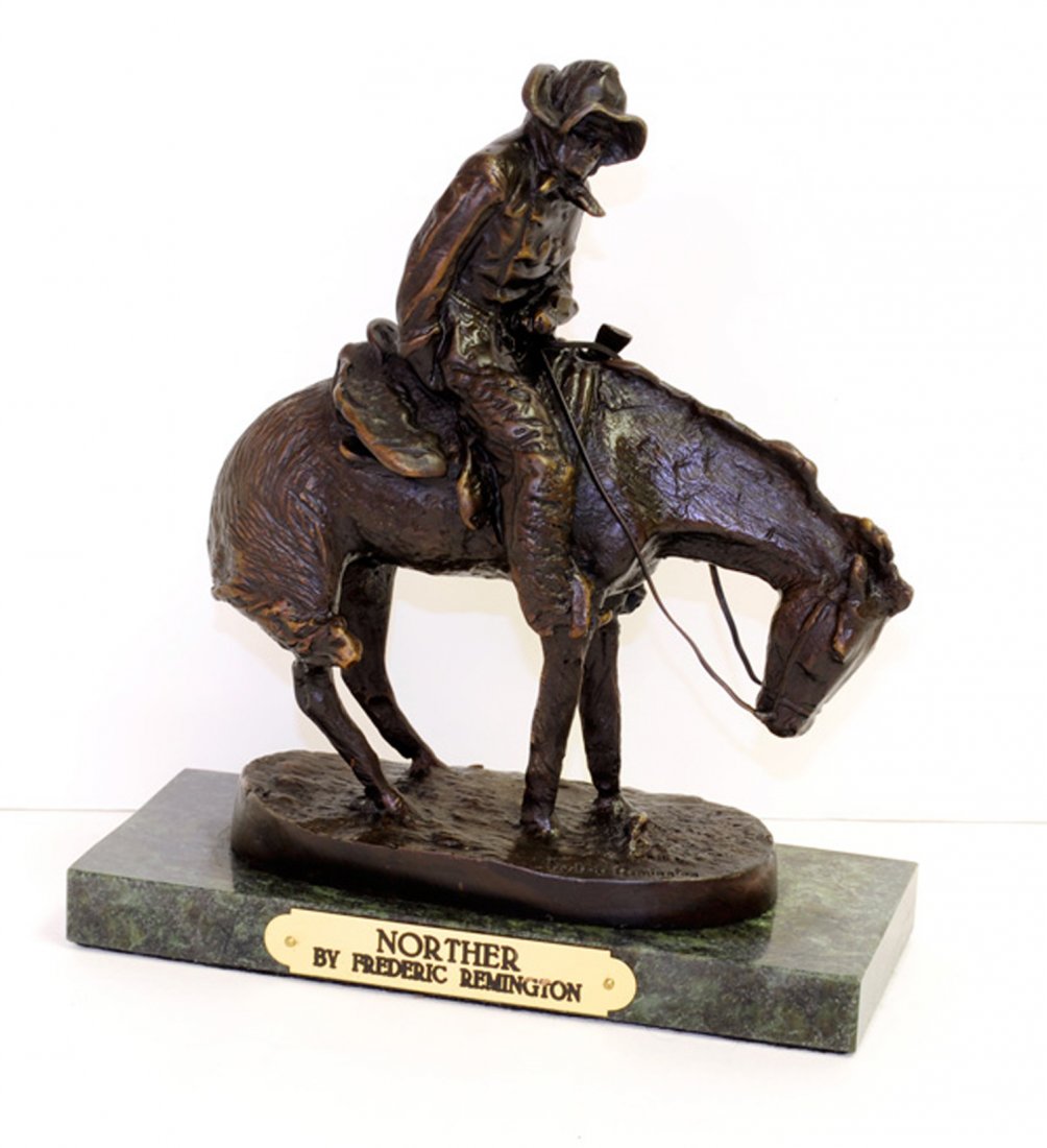 Norther- By Frederic Remington- Bronze Reissue: Gov. File: T-11785 Norther- By Frederic Remington- Bronze Reissue Asset Type: Museum Quality Bronze Shipping: $29.95