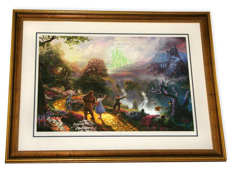 Rare Thomas Kinkade Original Limited Edition Numbered: Gov. File: M-04588 Rare Thomas Kinkade Original Limited Edition Numbered Lithograph Plate Signed Museum Framed ''Dorothy Discovers Emerald City'' Asset Type: LithographShipping: $24.95. Item may be pi