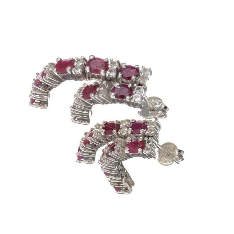 APP: 2.8k Fine Jewelry 3.08CT Ruby And Colorless Topaz: Gov. File: H-14673 Fine Jewelry 3.08CT Ruby And Colorless Topaz Platinum Over Sterling Silver Earrings Retail Replacement Value: $2.8K Asset Type: Earrings Shipping: $19.95