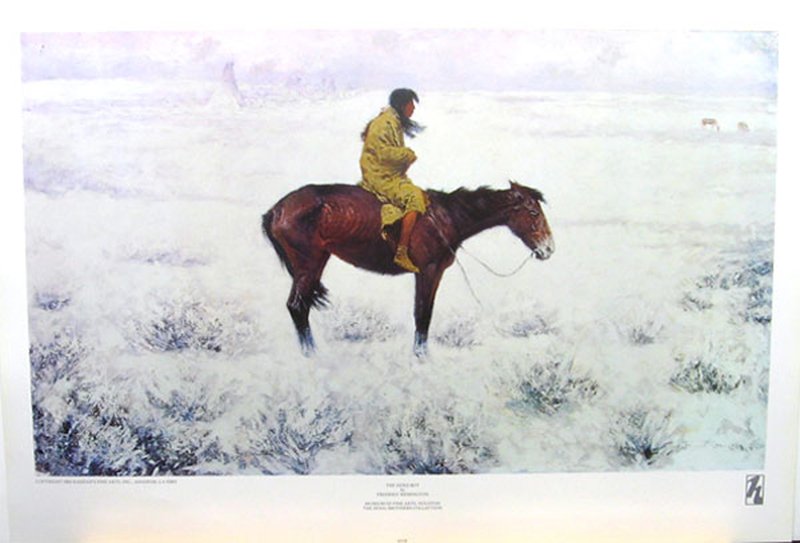 FREDERIC REMINGTON (After) The Herd Boy Print, 22.5'' x: Gov. File: P-07441 Frederic Remington FREDERIC REMINGTON: (After) The Herd Boy Print 22.5 inches x 17.5 inches (Unframed) Shipping: $24.95