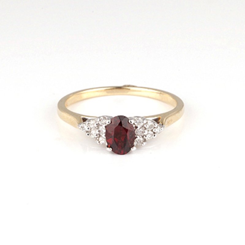 *Fine Jewelry 14 kt. Gold, New Custom Made 0.50CT: Gov. File: K-05820 *Fine Jewelry 14 kt. Gold, New Custom Made 0.50CT Garnet And 0.12CT Diamond One Of a Kind Ring (FJ F121) Asset Type: Ring Shipping: $19.95