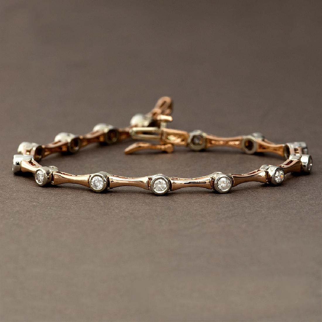 APP: 4.8k *Fine Jewelry 14KT Two Tone Gold, 1.00CT: Gov. File: H-25073 *Fine Jewelry 14KT Two Tone Gold, 1.00CT Round Brilliant Cut Diamond Bracelet (VGN A-301) Retail Replacement Value: $4.8K Asset Type: Bracelet Shipping: $19.95