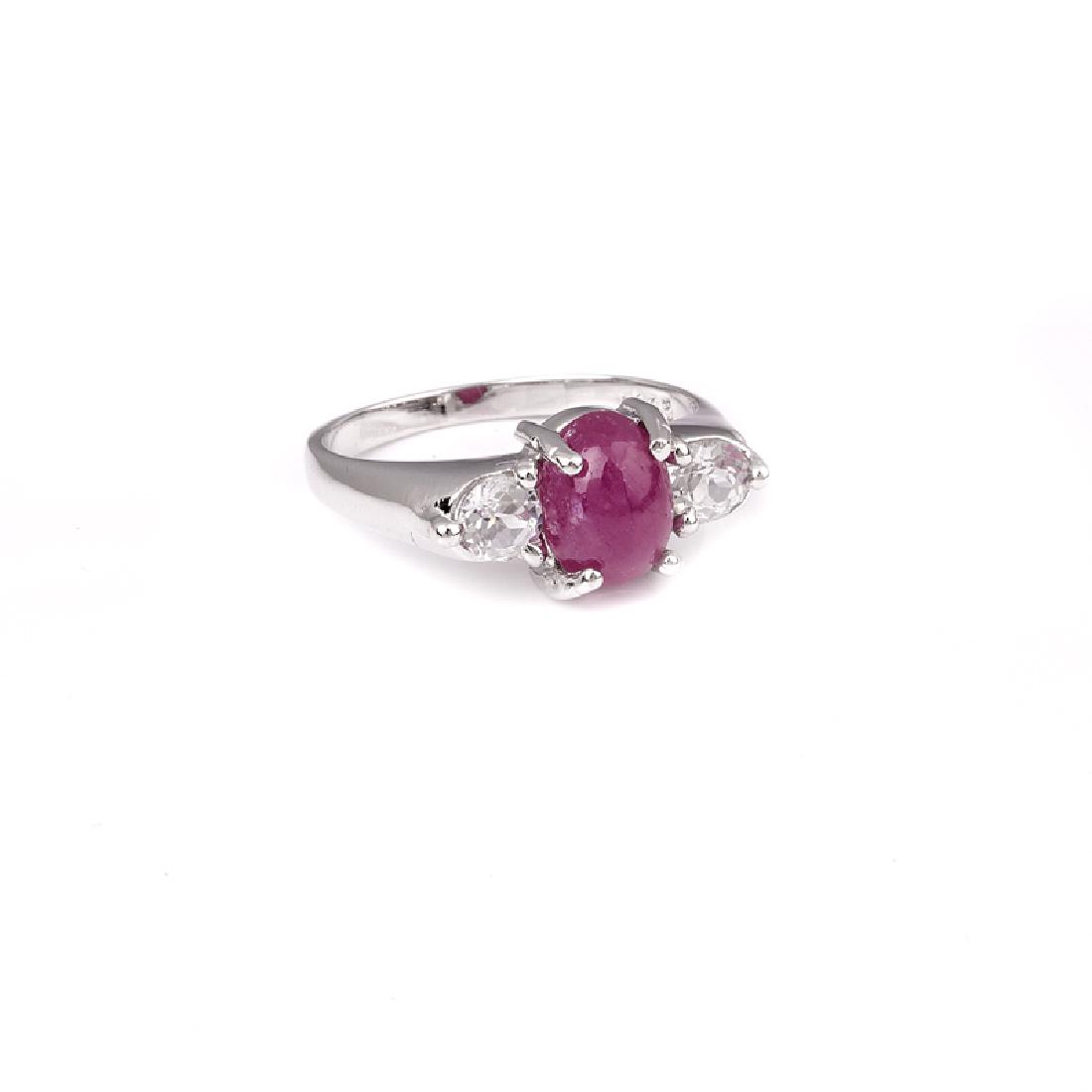 APP: 0.7k 1.50CT Ruby And Topaz Platinum Over Sterling: Gov. File: 95065 1.50CT Ruby And Topaz Platinum Over Sterling Silver Ring Retail Replacement Value: $0.7K Asset Type: Ring Shipping: $19.95