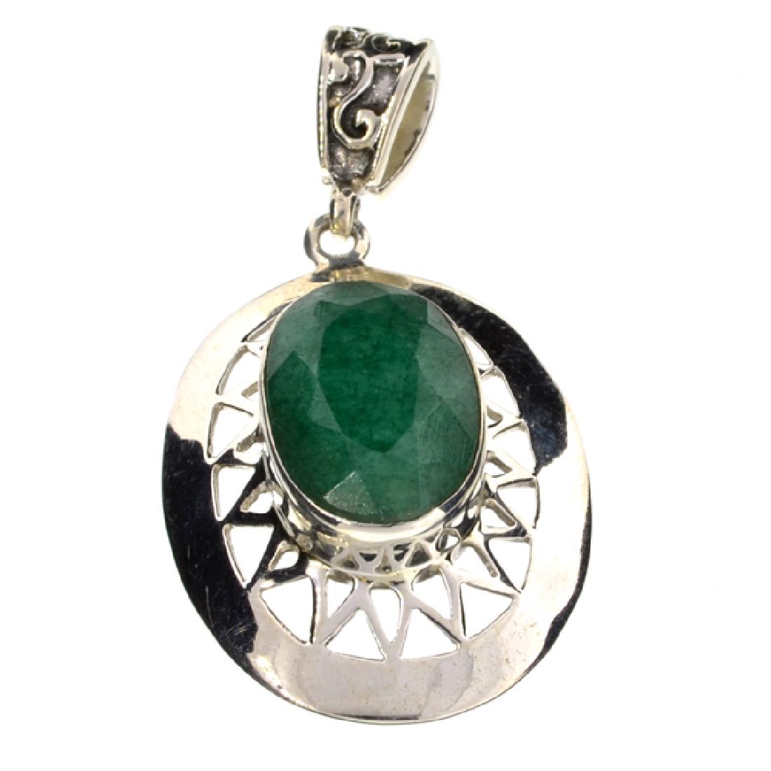APP: 0.6k Fine Jewelry Designer Sebastian 15.30CT Oval: Gov. File: K-02936 Fine Jewelry Designer Sebastian 15.30CT Oval Cut Green Beryl and Sterling Silver Pendant Retail Replacement Value:$0.5K Pendant Shipping: $19.95