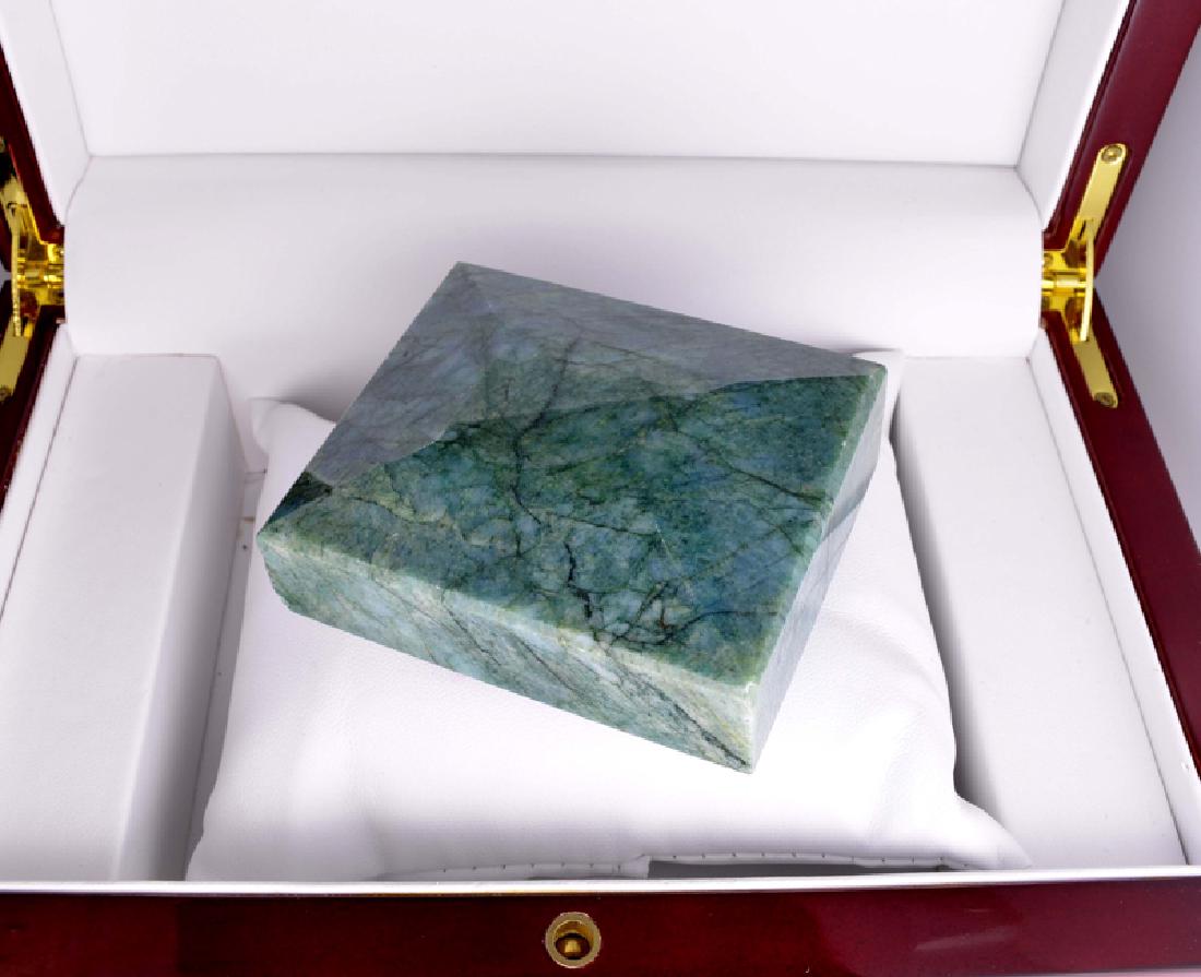 APP: 7.7k 1,475.00CT Rectangle Cut Green Beryl Emerald: Gov. File: H-06884 1,475.00CT Rectangle Cut Green Beryl Emerald Gemstone Retail Replacement Value: $7.7K Asset Type: Gemstone Shipping: $19.95