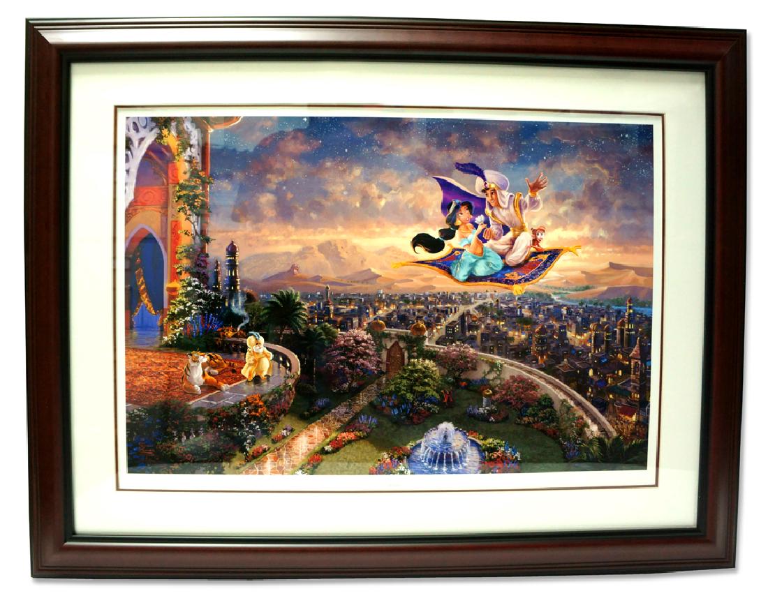 Rare Thomas Kinkade Original Limited Edition Numbered: Gov. File: M-04026 Rare Thomas Kinkade Original Limited Edition Numbered Lithograph Plate Signed Museum Framed ''Aladdin'' Asset Type: LithographShipping: $24.95. Item may be pick up only, or require
