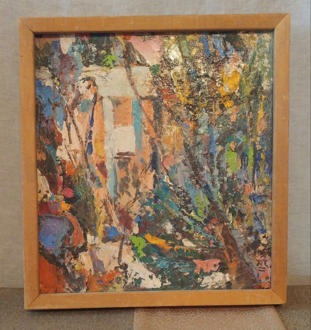 Rico Tomaso 1968 Abstract Oil On Canvas Painting (1 of 3)