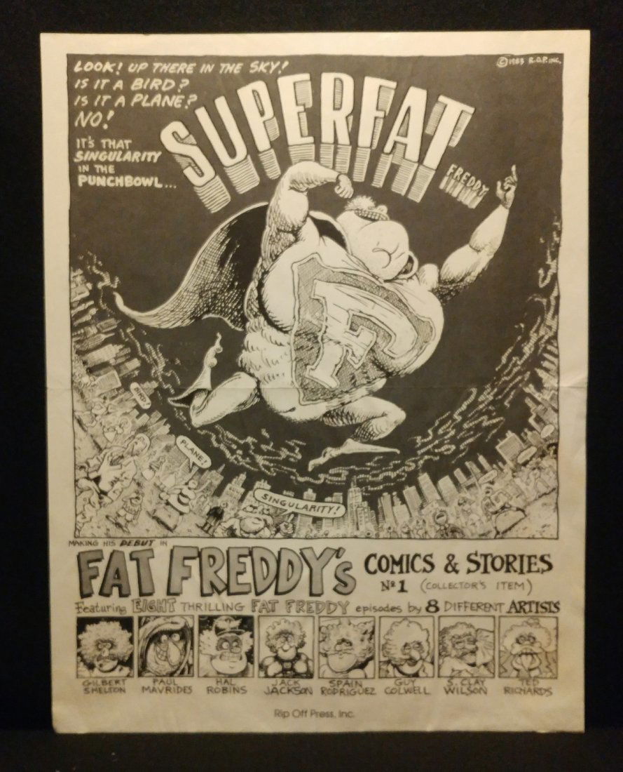 Superfat Freddy Original Underground Comix Poster 1983 (1 of 3)