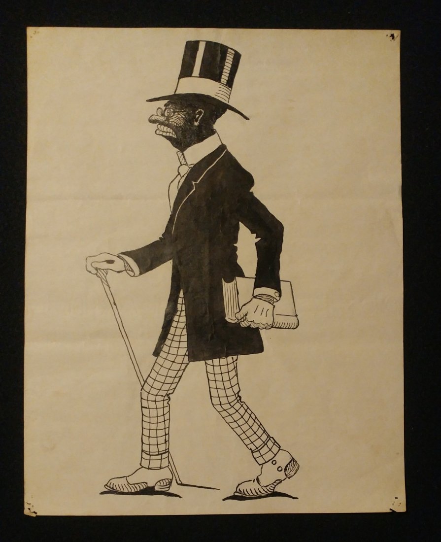 1930s African American Caricature Ink Original Folk Art (1 of 1)