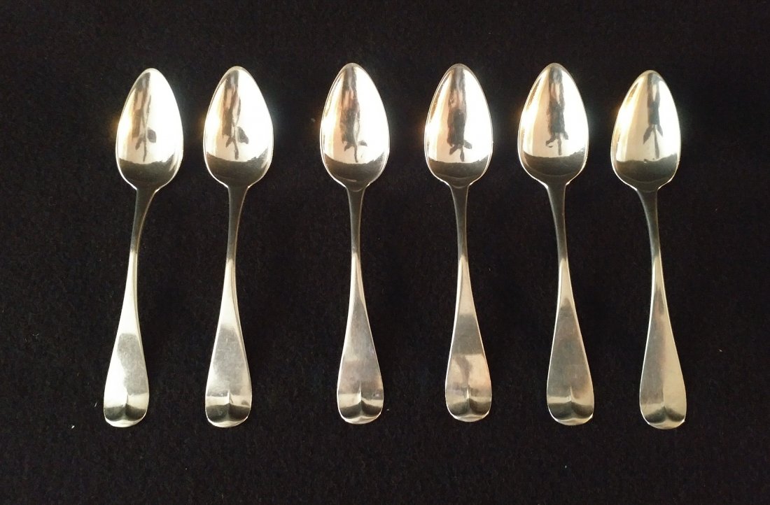 George Carleton 1810 NY 6 Coin Silver Desert Spoons (1 of 4)