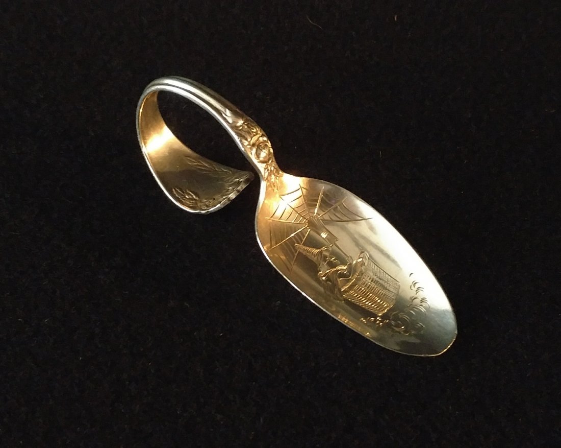 Vintage Sterling Silver Bright-Cut Salem Witch Spoon (1 of 4)