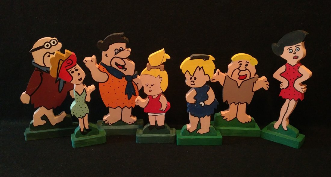 Flintstones Lot of 7 Wooden Hand Made Vintage Folk Art (1 of 6)