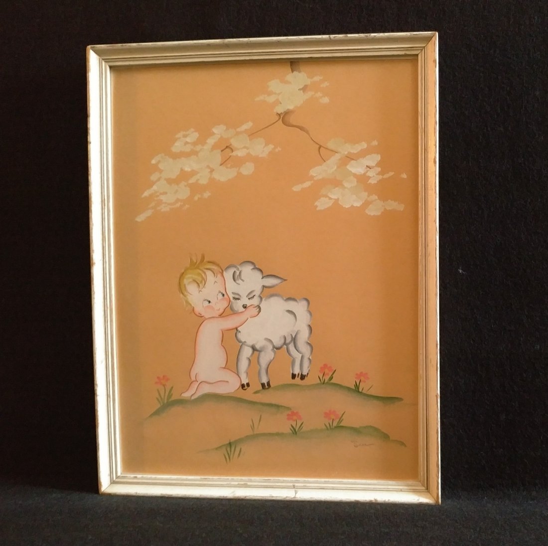 Lemmie Pie Vintage 1950s Original Art Baby Sheep (1 of 5)