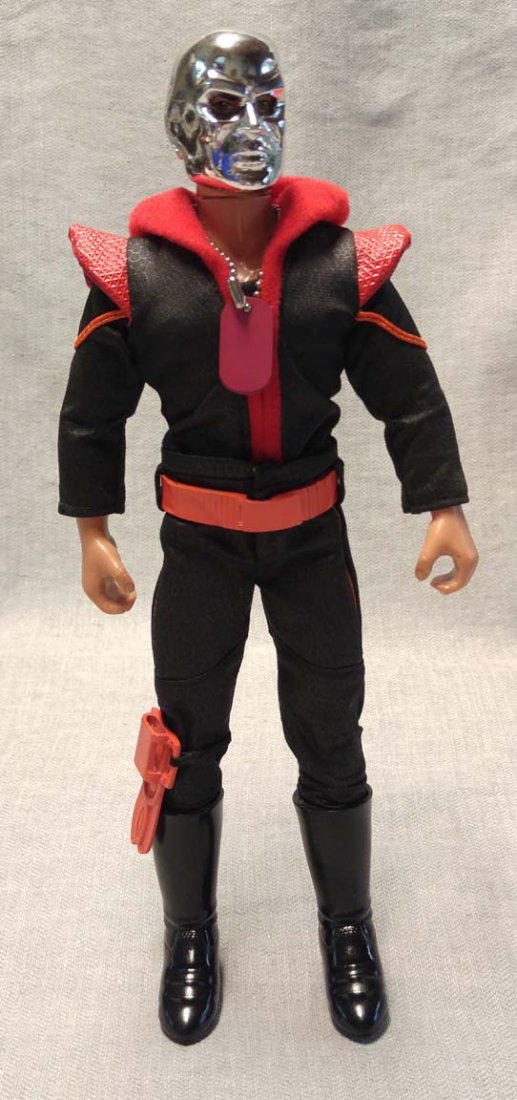 GI Joe Hall of Fame DESTRO Publicity Prototype: One of a kind DESTRO Hasbro prototype was used as a photographic model for packaging and Hasbro Toy Fair catalogs.Prototype is 12 inches tall and has a hand-painted head wearing a silver mask is made 