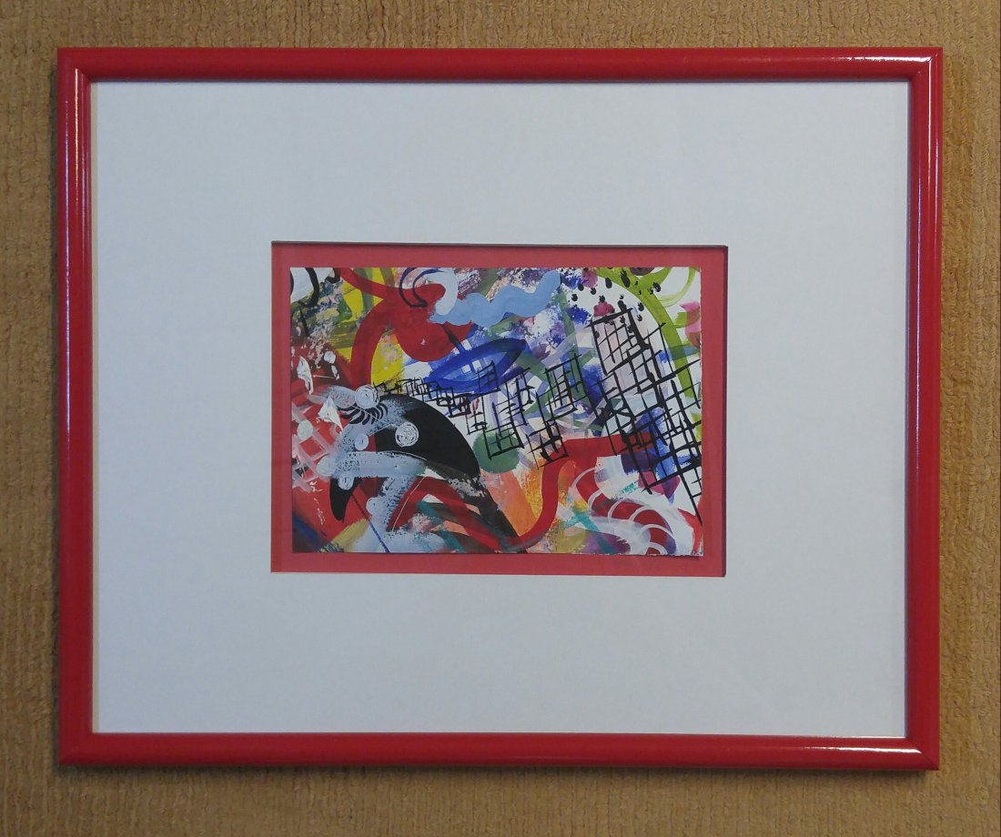 Toni Hooper Simply Red Acrylic Abstract Painting Framed (1 of 4)