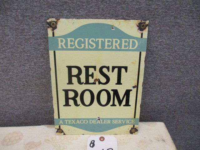 PORCELAIN REGISTERED TEXACO RESTROOM (1 of 3)