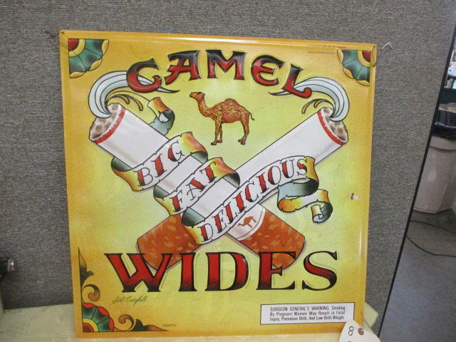 STAMPED ALUMINUM CAMEL WIDES SIGN (1 of 3)
