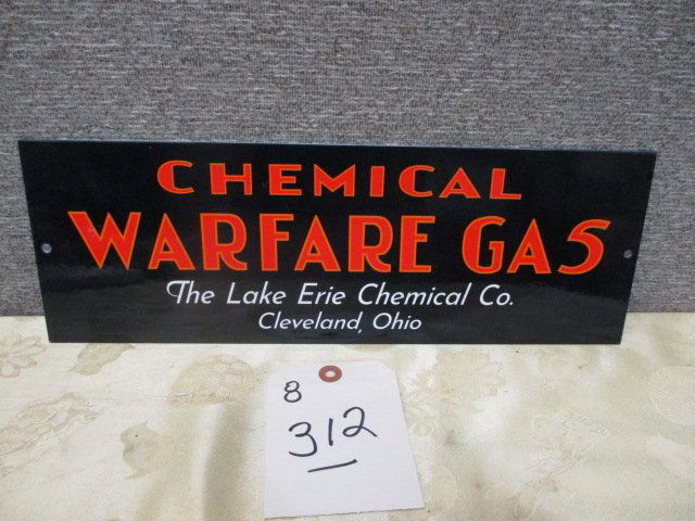POWDERCOAT CHEMICAL WARFARE GAS SIGN (1 of 3)