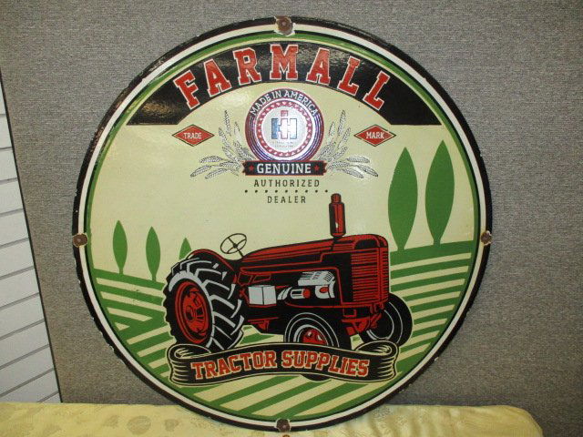 PORCELAIN FARMALL TRACTOR SUPPLIES SIGN (1 of 3)
