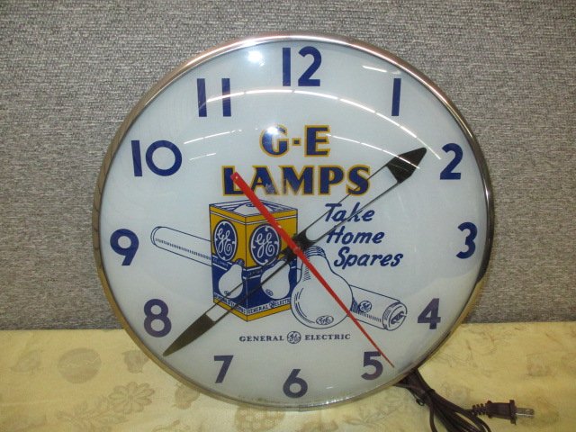 GLASS FACE GE LAMPS CLOCK (1 of 3)