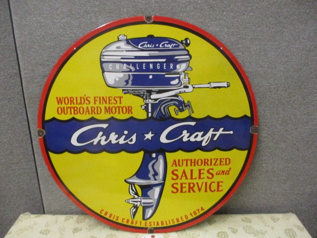 PORCELAIN CHRIS CRAFT OUTBOARD SIGN (1 of 3)