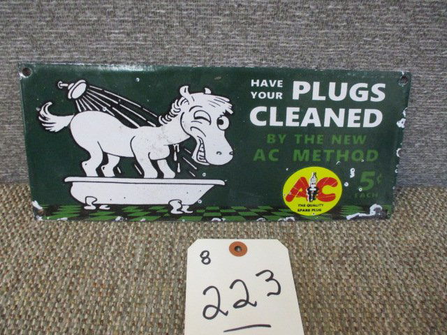 PORCELAIN A/C SPARK PLUGS SIGN (1 of 3)