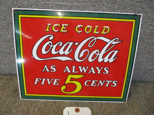 PORCELAIN COCA COLA SIGN (1 of 3)