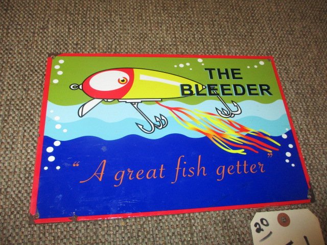 PORCELAIN THE BLEEDER LURE SIGN (1 of 3)