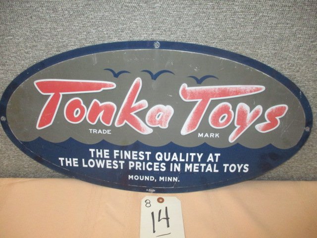 Stamped Tin Tonka Toys Sign (1 of 3)