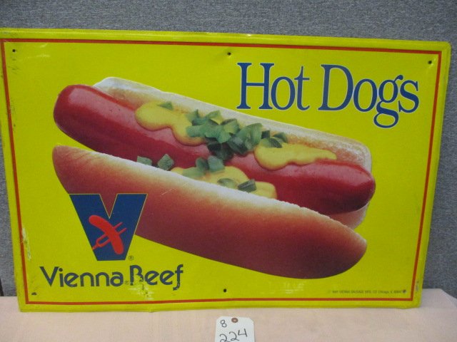 Aluminum Vienna Beef Hot Dogs Sign (1 of 4)