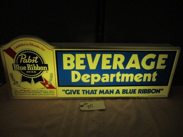 Lighted Pabst Blue Ribbon Sign (1 of 3)