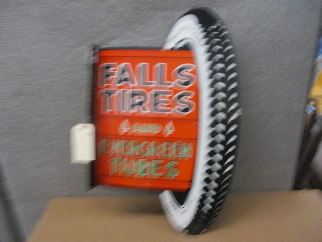 Porcelain Flange Falls Tires Sign (1 of 3)