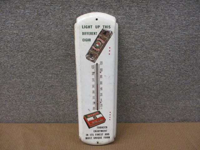 Tin Parodi Cigars Thermometer: 5"w x 17"t