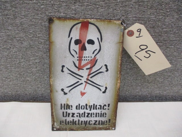 Porcelain Skull & Crossbones Sign (1 of 3)
