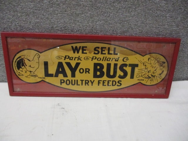 Framed Lay-Or-Bust Poultry Feeds Sign (1 of 3)