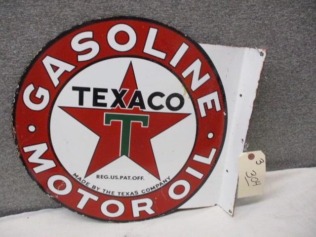 Porcelain Texaco Flange Sign (1 of 3)