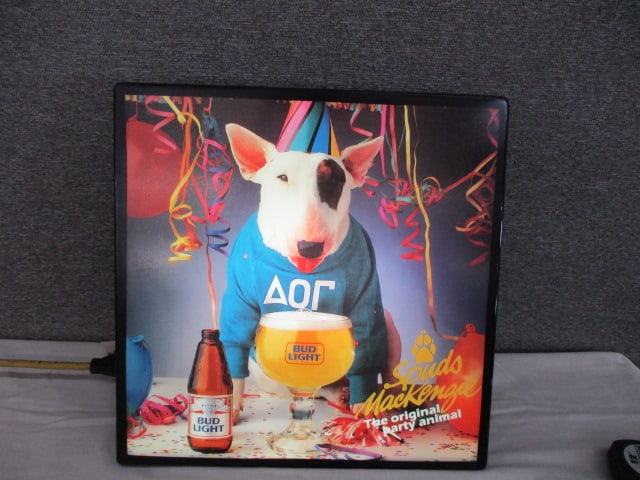 Lighted Bud Light Spuds Mackenzie Sign (1 of 3)