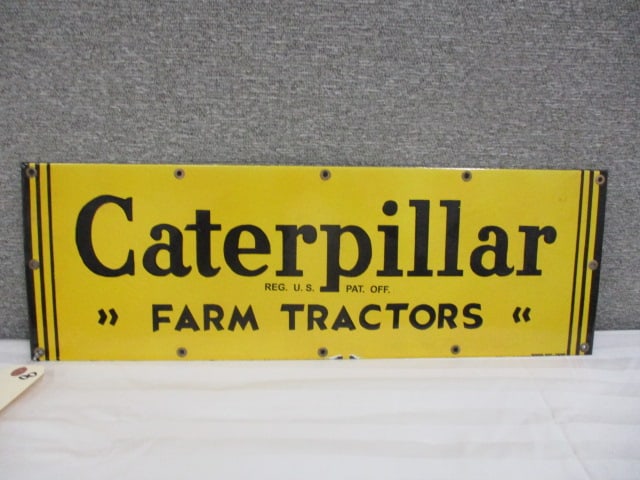 Porcelain Caterpillar Farm Tractors Sign (1 of 3)