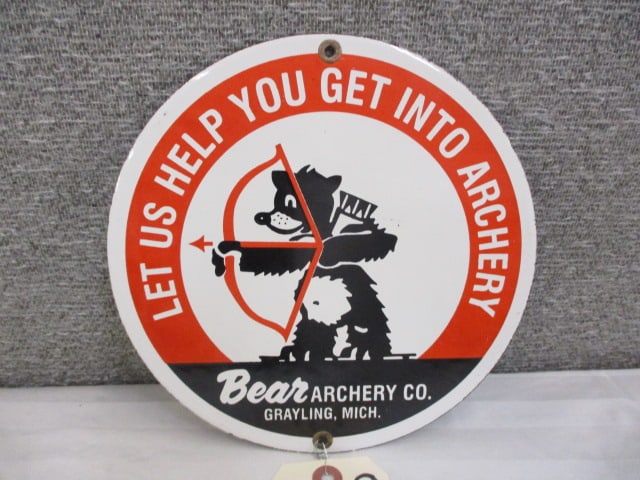 Porcelain Bear Archery Sign (1 of 3)