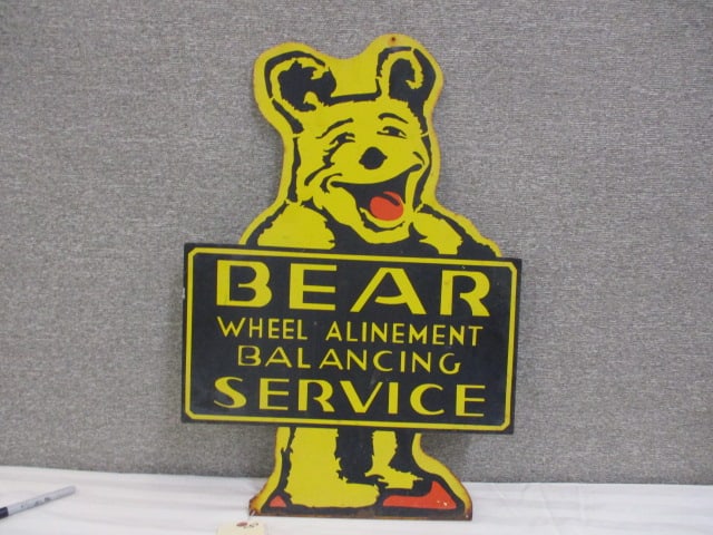 Tin Bear Wheel Alignment Sign (1 of 3)